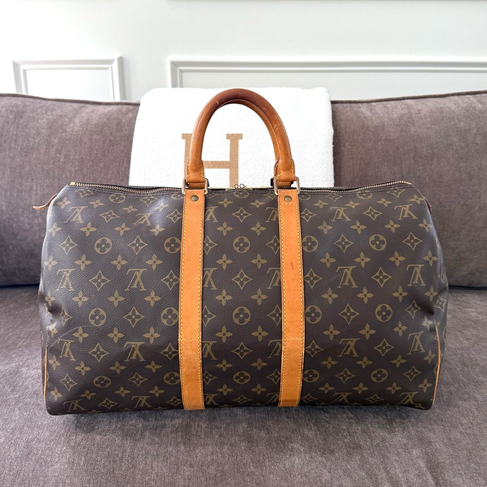 Authentic Louis Vuitton Keepall 45 travel duffel bag  M41428 monogram - Picture 8 of 16